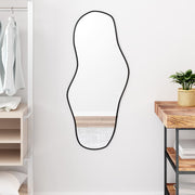 Wandspiegel 100x45 cm zwart PVC