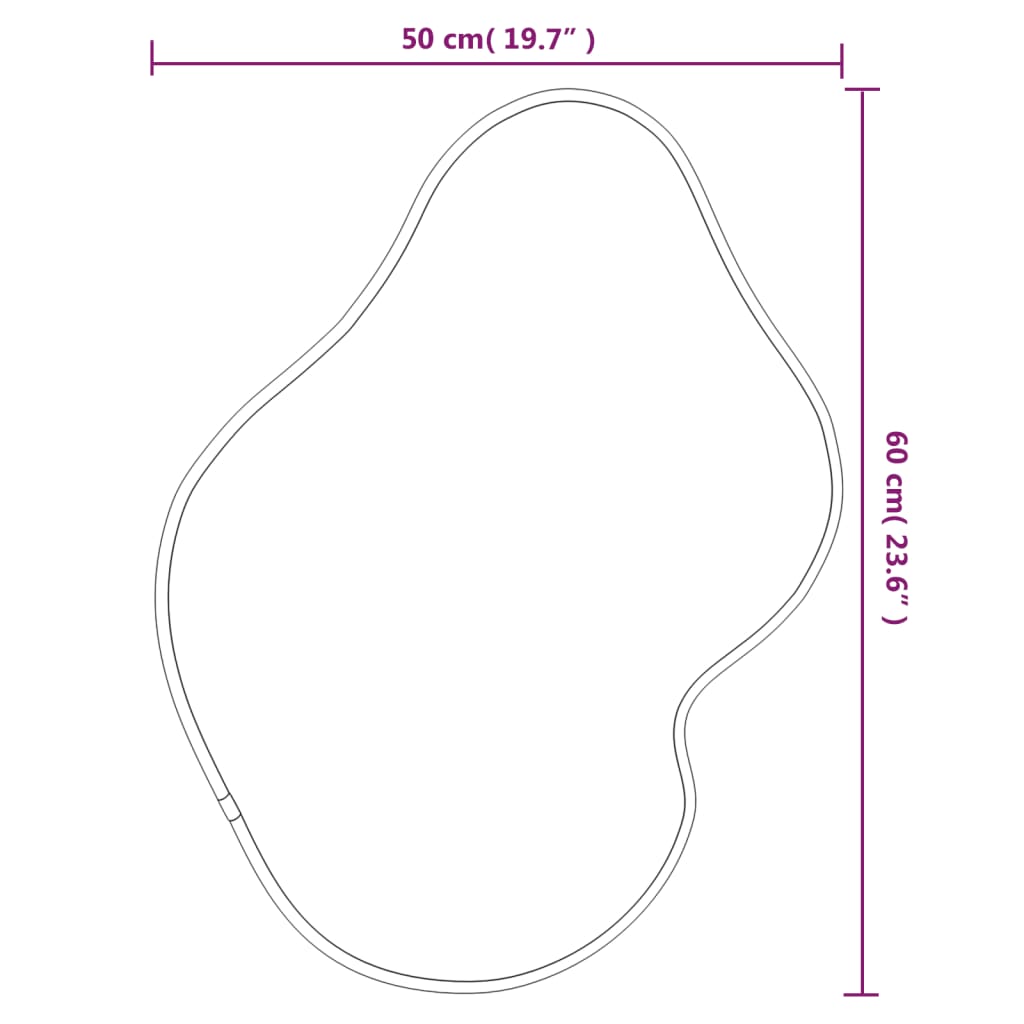 Wandspiegel 60 x 50 cm Zwart