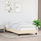 Bedframe 80x200 cm stof crèmekleurig