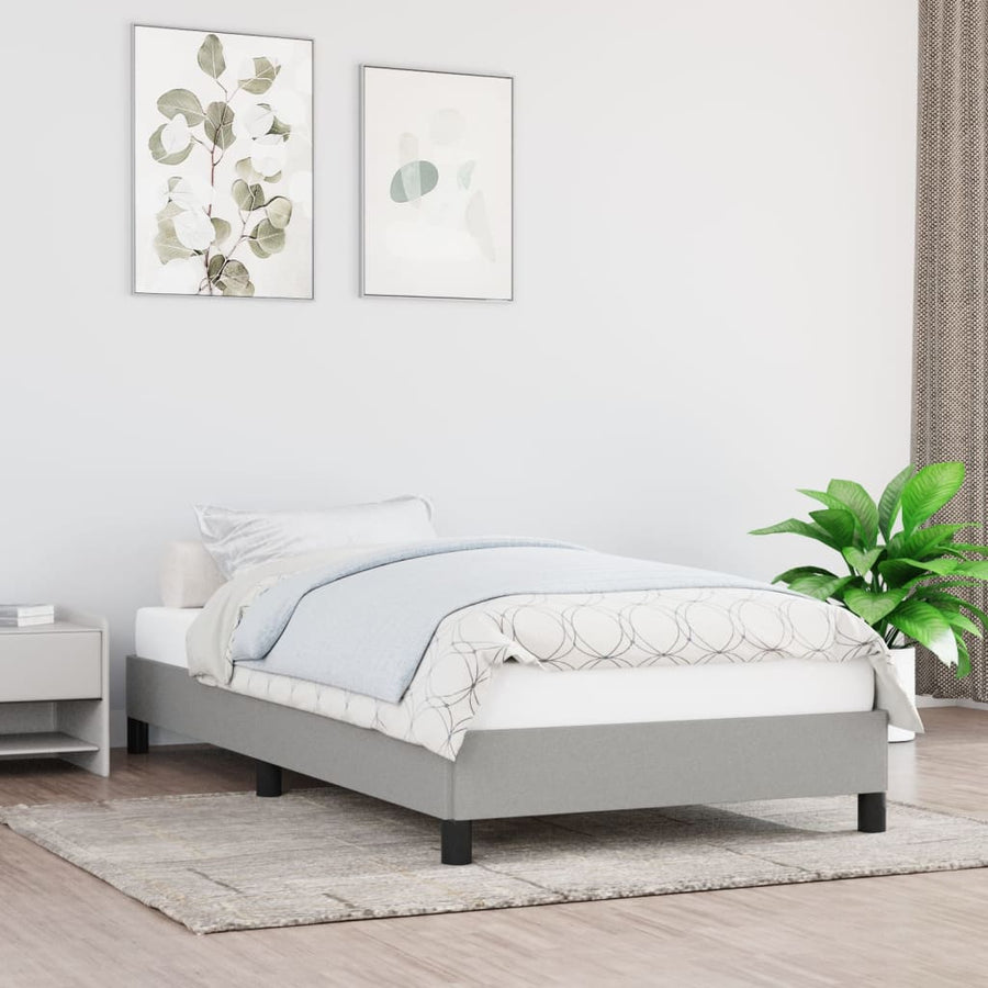 Bedframe Stof Lichtgrijs 90 x 190 cm 25 cm