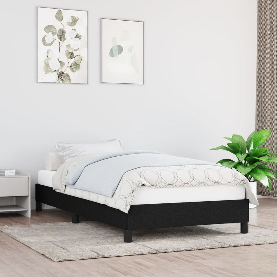 Bedframe Stof Zwart 90 x 190 cm 25 cm