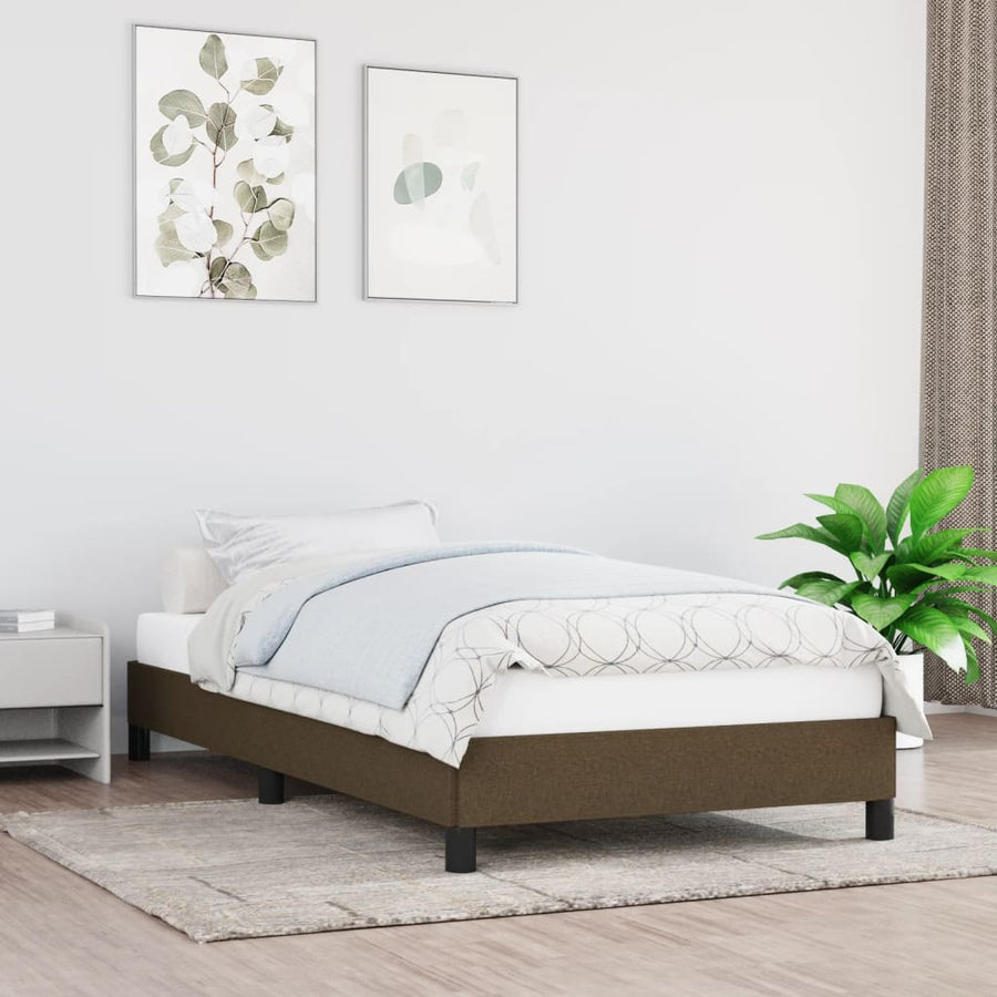 Bedframe Stof Donkerbruin 90 x 190 cm 25 cm