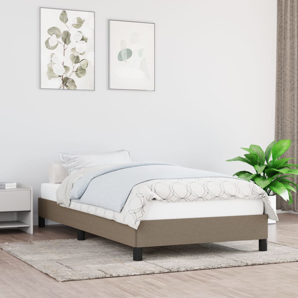 Bedframe Stof Taupe 90 x 190 cm 25 cm