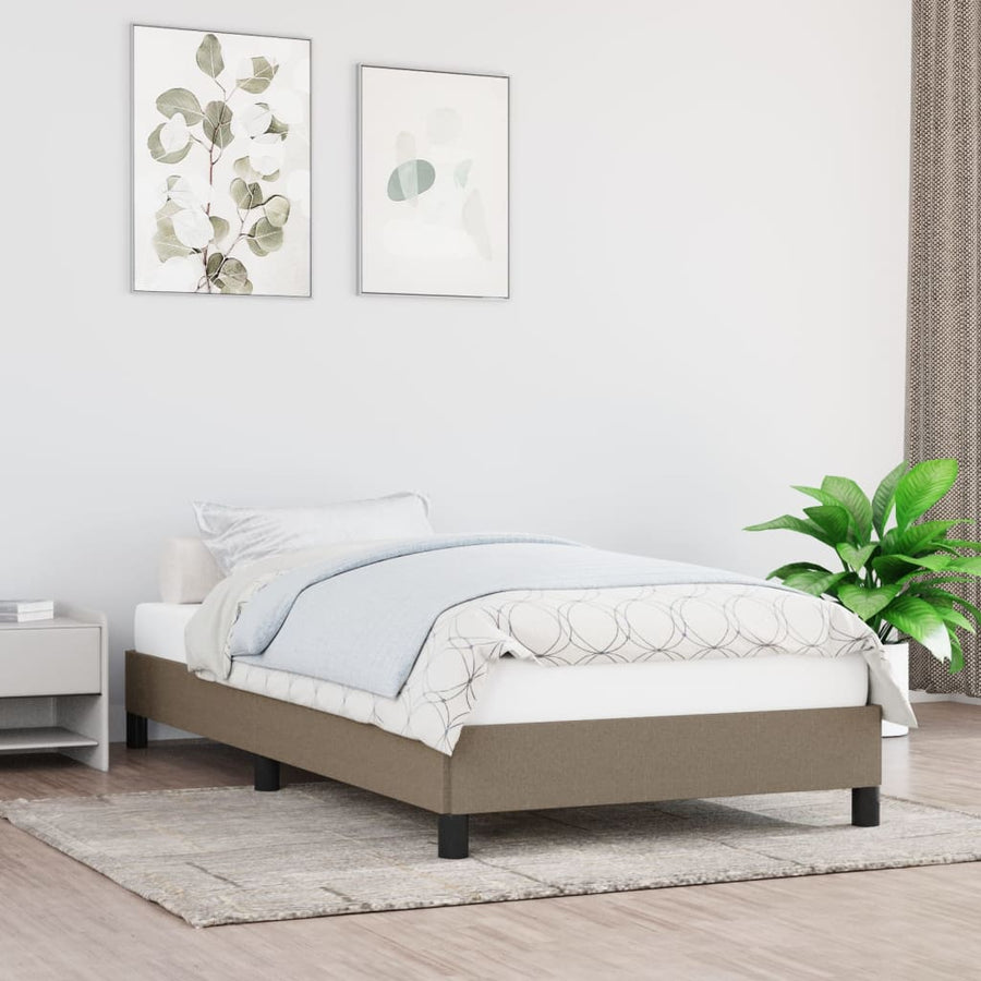 Bedframe Stof Taupe 90 x 190 cm 25 cm