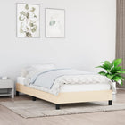 Bedframe 90x190 cm stof crèmekleurig