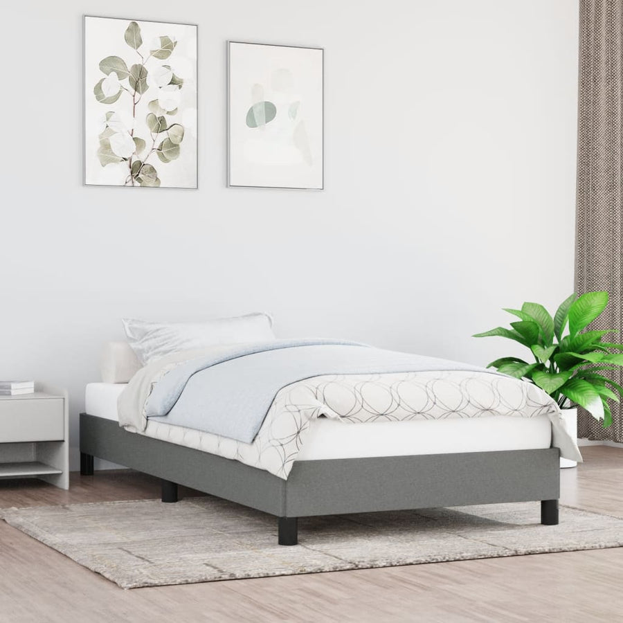 Bedframe Stof Donkergrijs 90 x 200 cm 25 cm