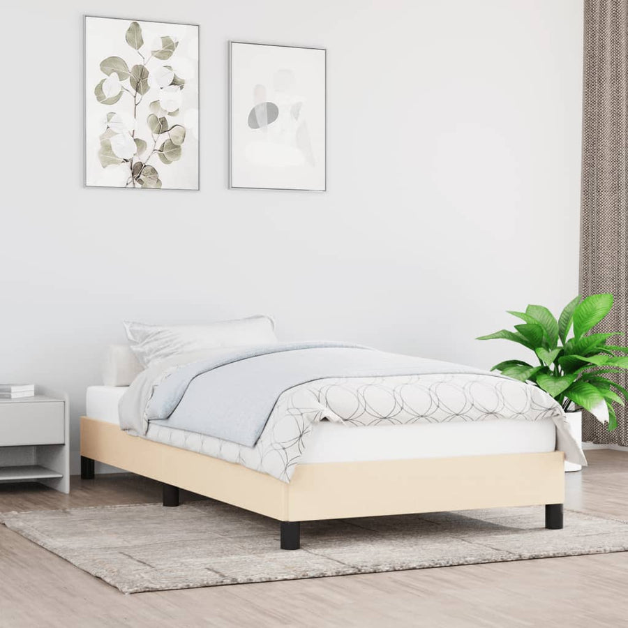 Bedframe Stof Kleurig Crème 90 x 200 cm 25 cm