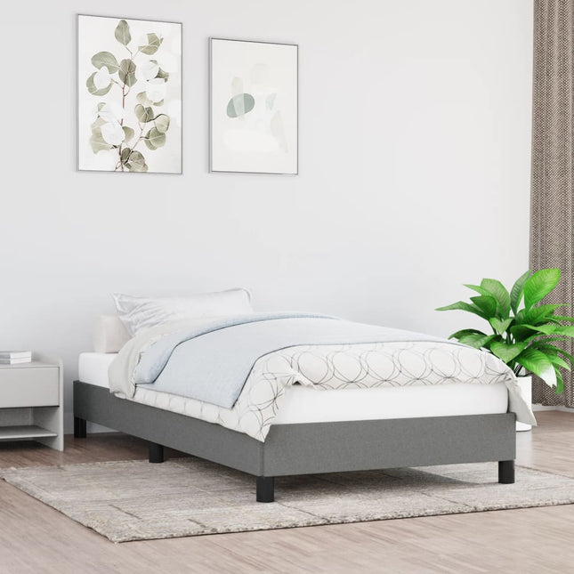 Bedframe Stof Donkergrijs 100 x 200 cm 25 cm