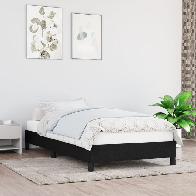 Bedframe Stof Zwart 100 x 200 cm 25 cm