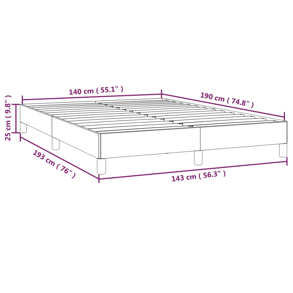 Bedframe Stof Lichtgrijs 140 x 190 cm 25 cm
