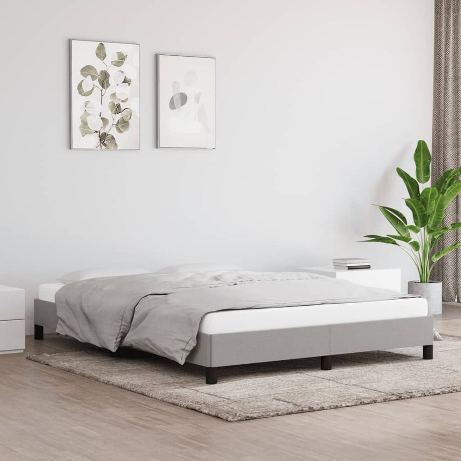 Bedframe Stof Lichtgrijs 140 x 190 cm 25 cm