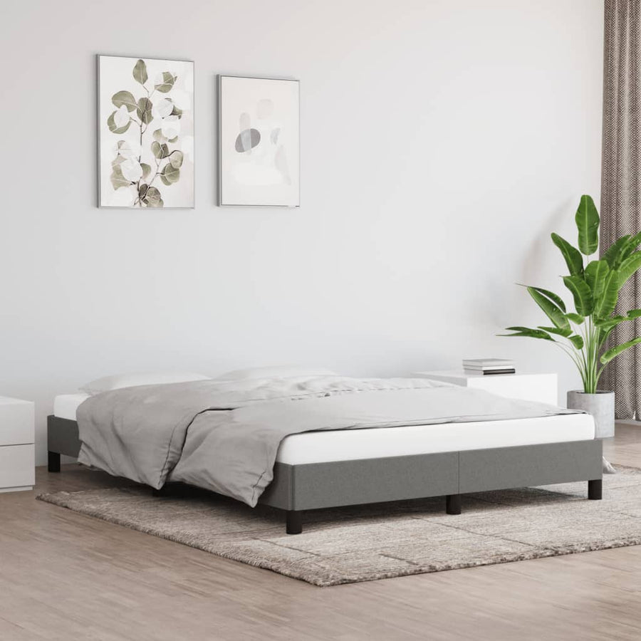Bedframe Stof Donkergrijs 140 x 200 cm 25 cm