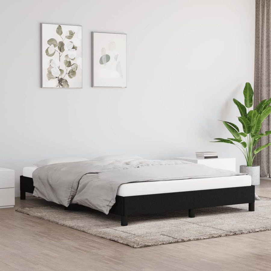 Bedframe Stof Zwart 140 x 200 cm 25 cm