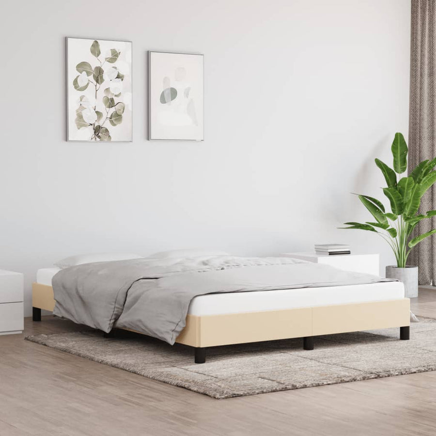 Bedframe Stof Kleurig Crème 140 x 200 cm 25 cm