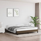 Bed frame without mattress fabric dark brown 160x200 cm