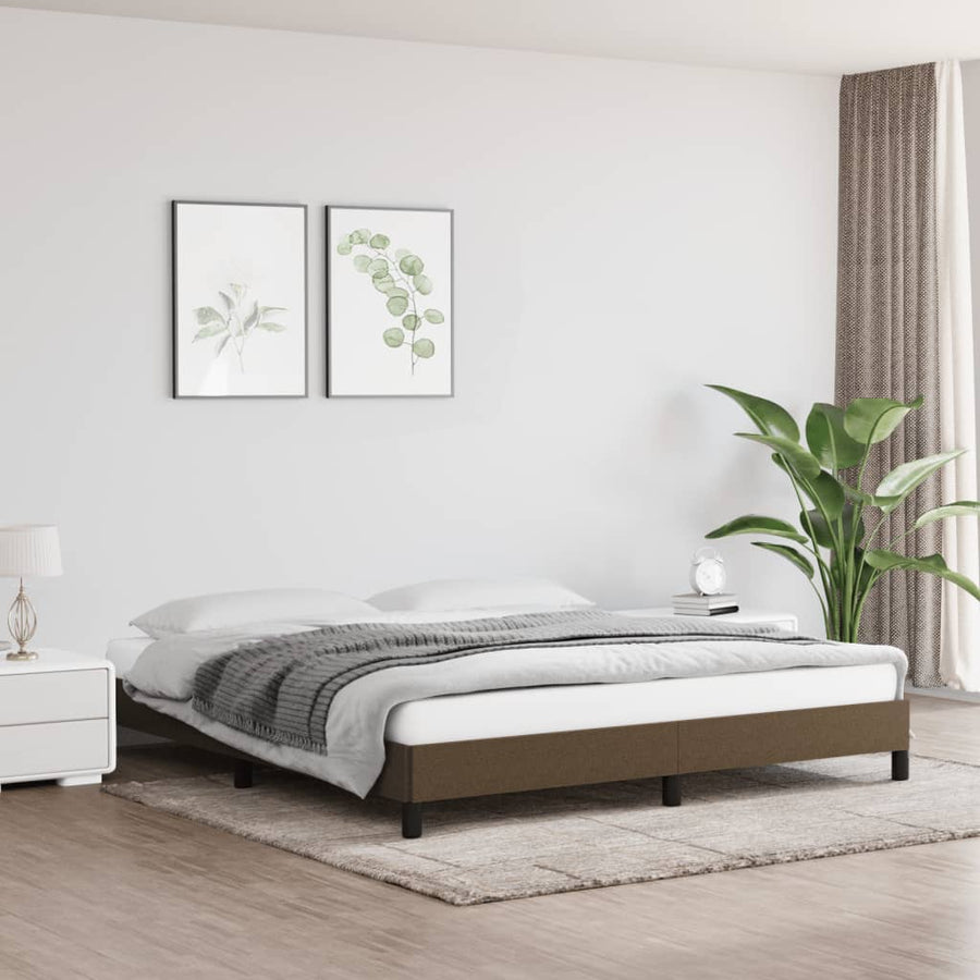 Bedframe Stof Donkerbruin 160 x 200 cm 25 cm