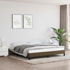 Bed frame without mattress fabric dark brown 180x200 cm