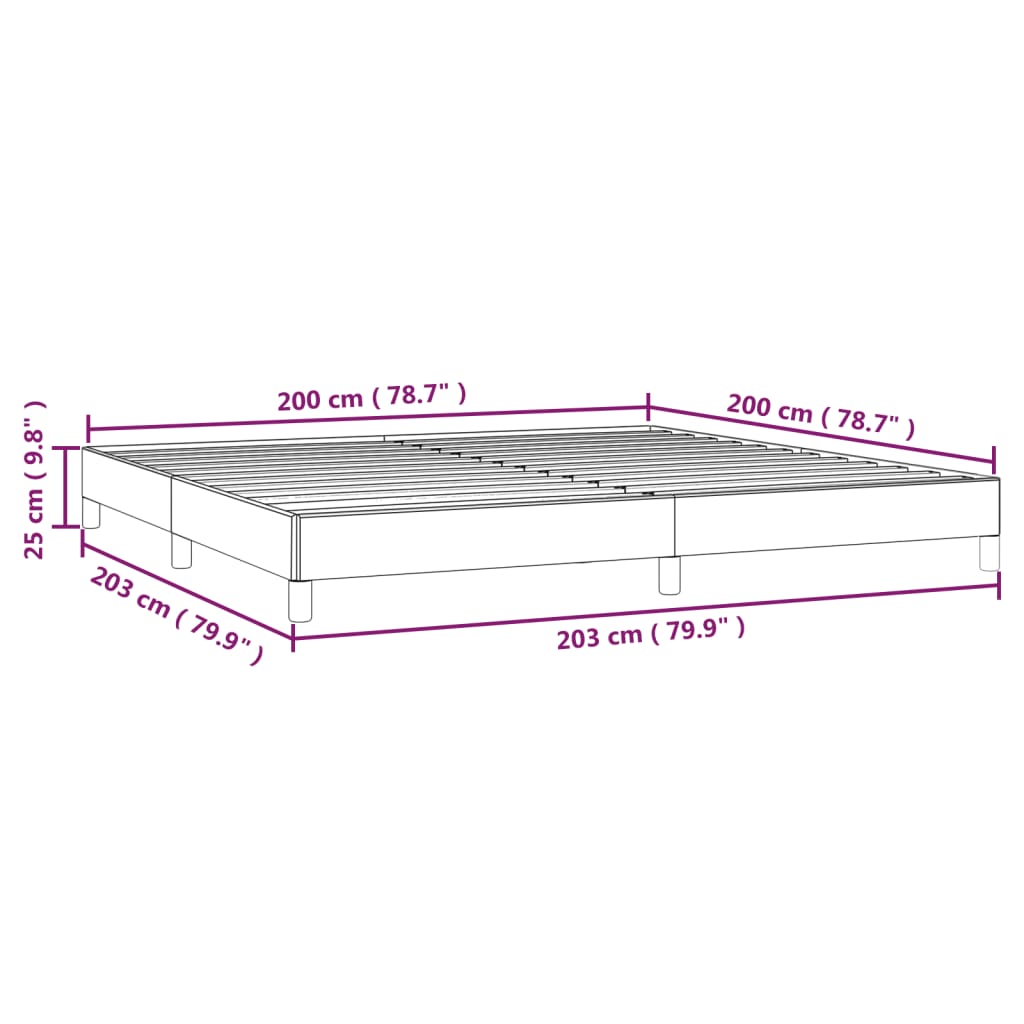 Bedframe Stof Lichtgrijs 200 x 200 cm 25 cm