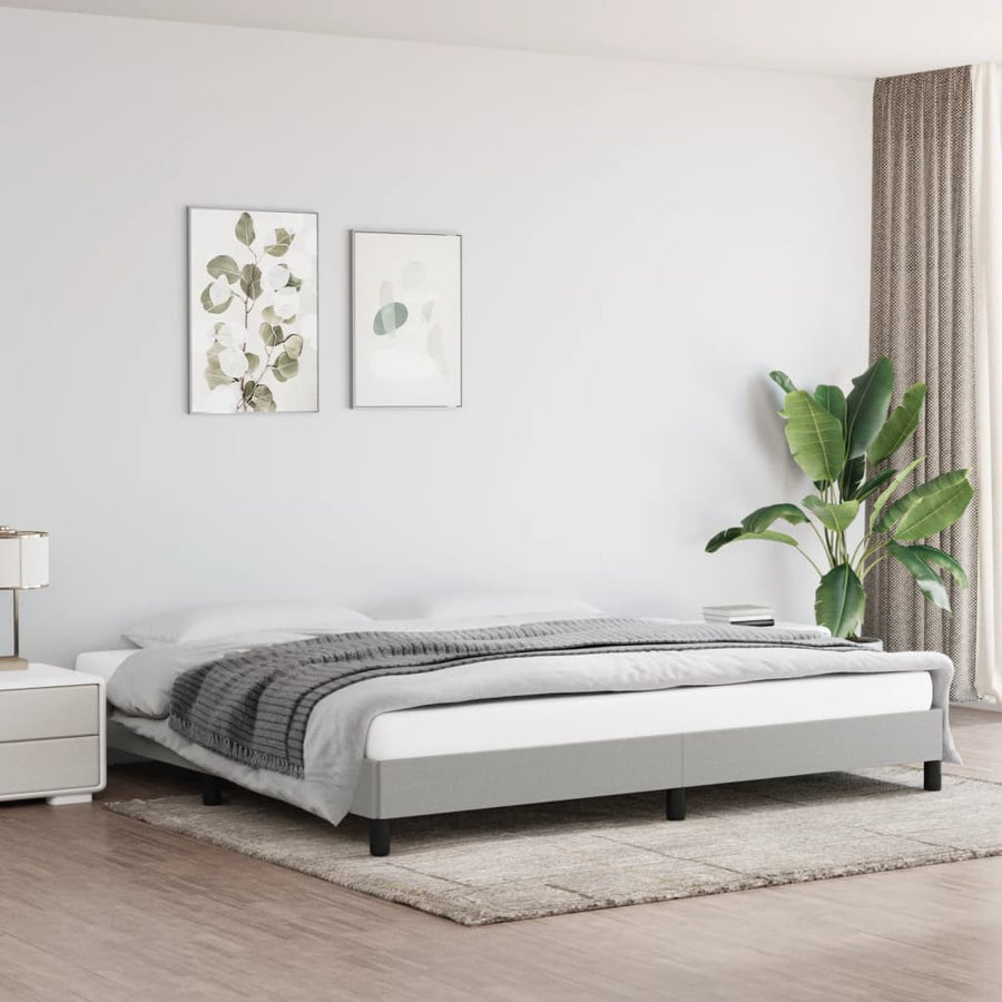 Bedframe Stof Lichtgrijs 200 x 200 cm 25 cm