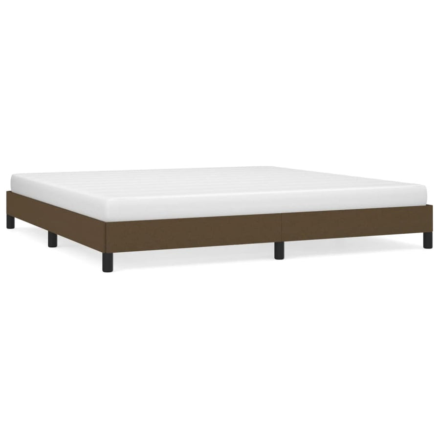 Bedframe stof donkerbruin 200x200 cm 200 x 200 cm 25 cm