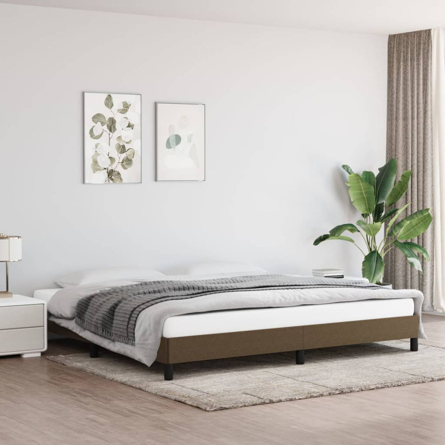 Bedframe stof donkerbruin 200x200 cm 200 x 200 cm 25 cm
