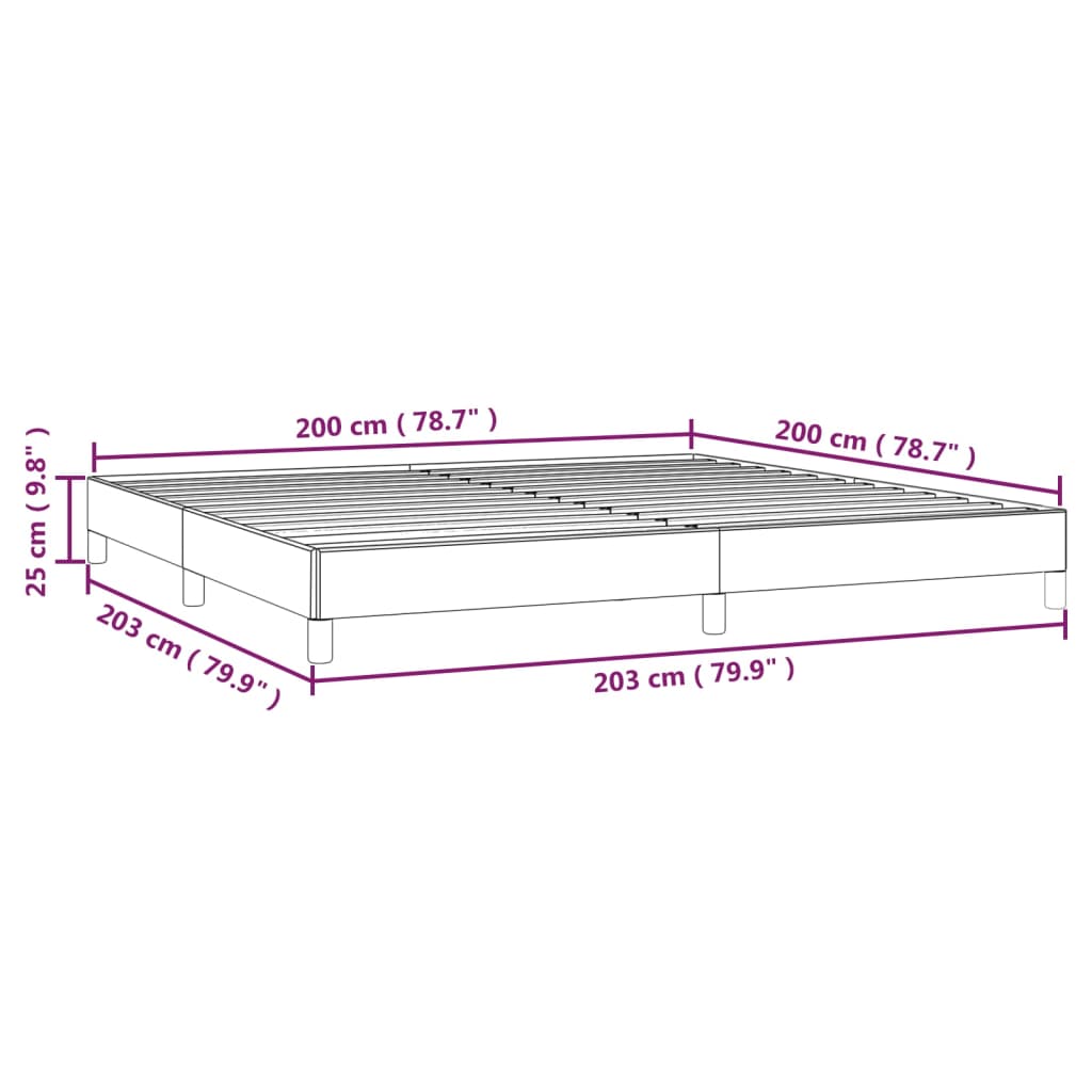 Bedframe Stof Taupe 200 x 200 cm 25 cm