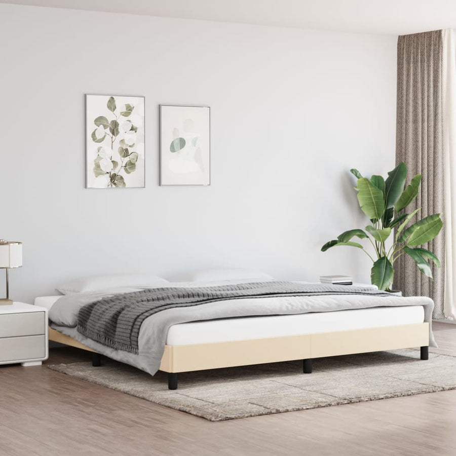 Bedframe Stof Kleurig Crème 200 x 200 cm 25 cm