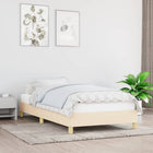 Bedframe 80x200 cm stof crèmekleurig