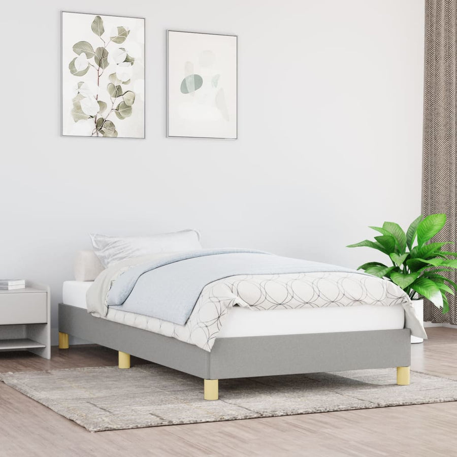 Bedframe Stof Lichtgrijs 90 x 190 cm 25 cm