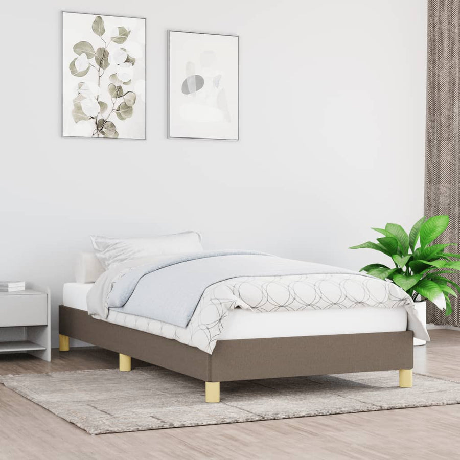 Bedframe stof taupe 90x190 cm 90 x 190 cm 25 cm