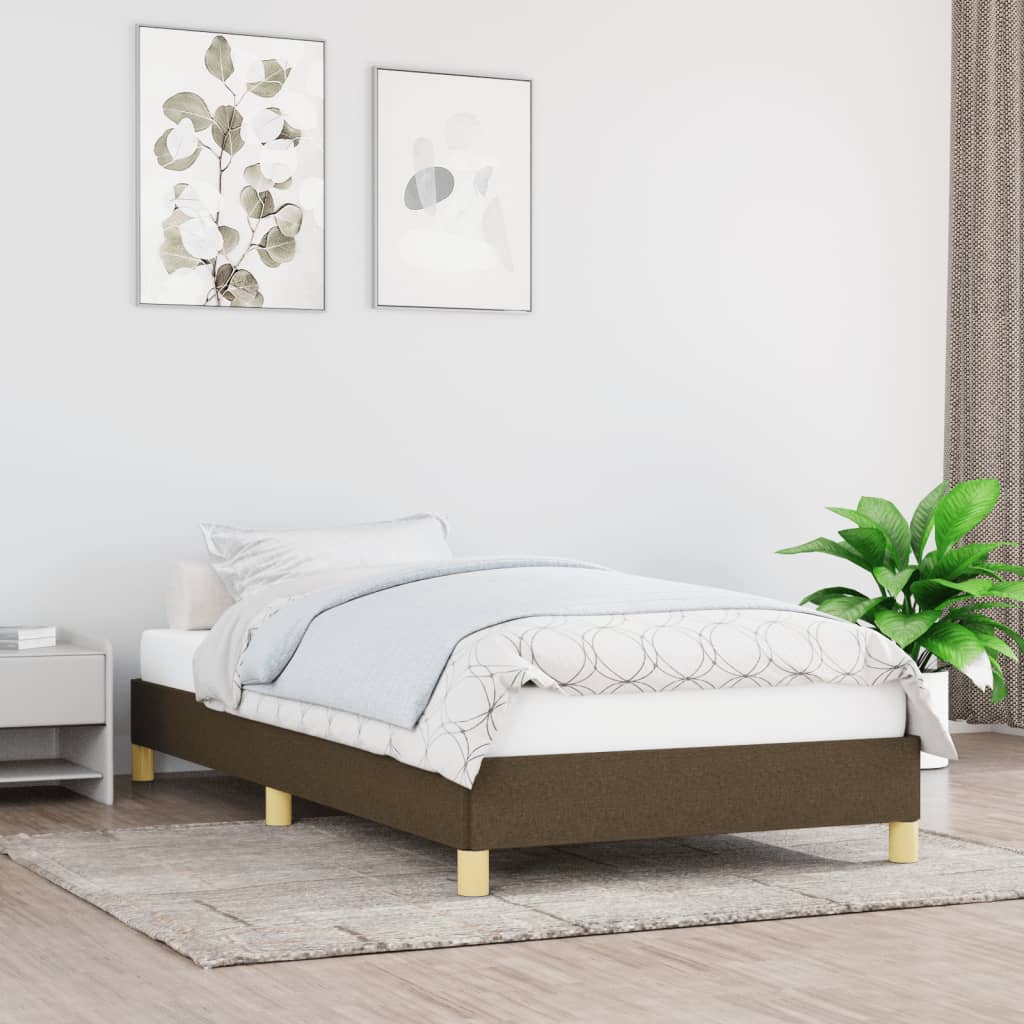 Bedframe stof donkerbruin 90x200 cm 90 x 200 cm 25 cm