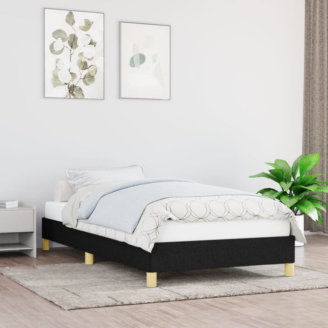 Bedframe Stof Zwart 100 x 200 cm 25 cm