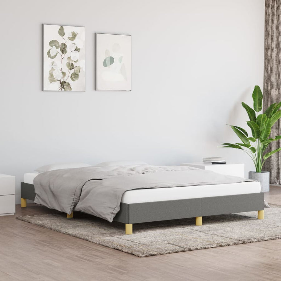 Bedframe Stof Donkergrijs 140 x 190 cm 25 cm