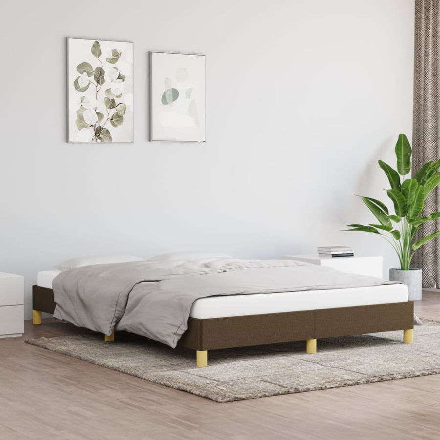 Bedframe stof donkerbruin 140x190 cm 140 x 190 cm 25 cm