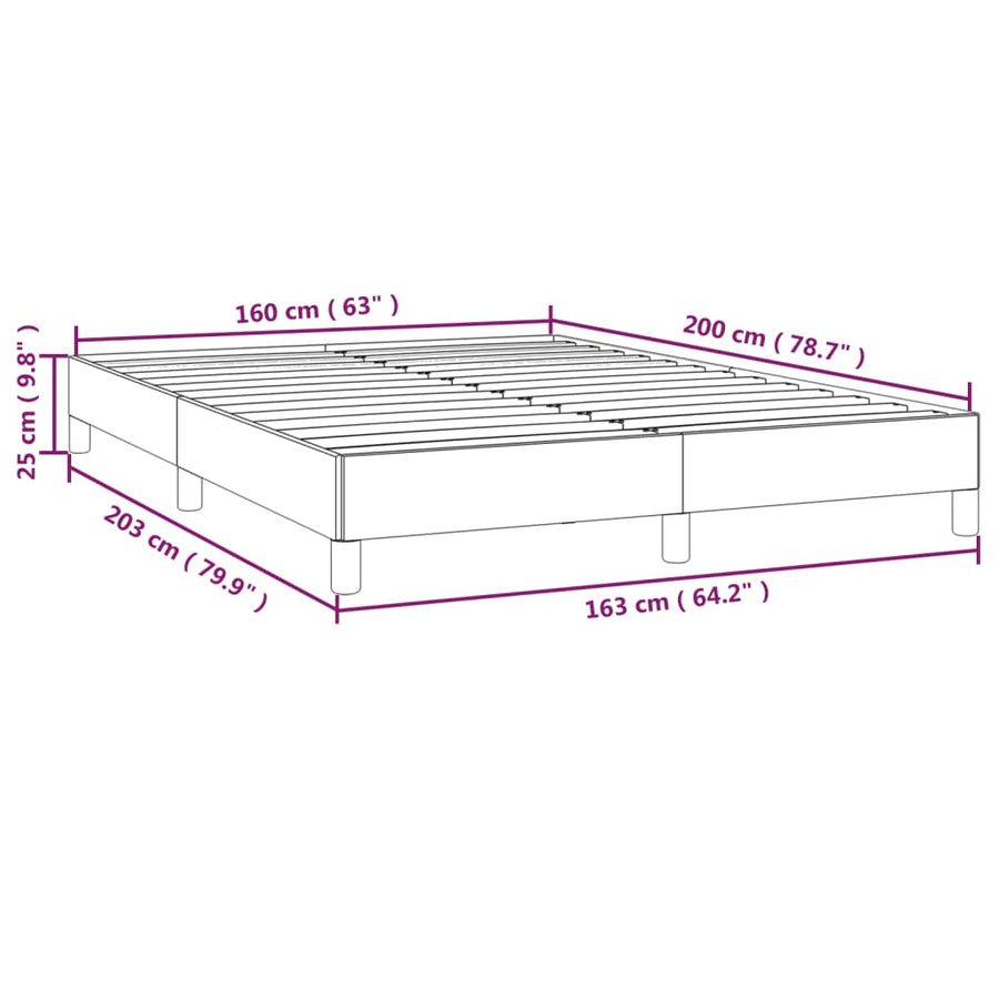 Bedframe stof donkerbruin 160x200 cm 160 x 200 cm 25 cm