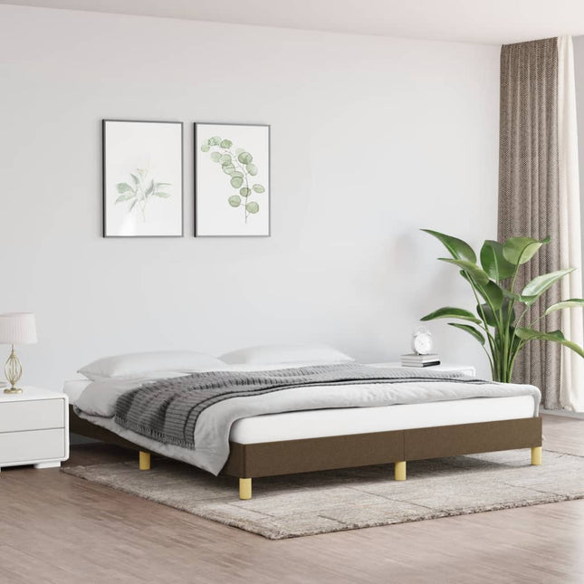 Bedframe stof donkerbruin 180x200 cm 180 x 200 cm 25 cm