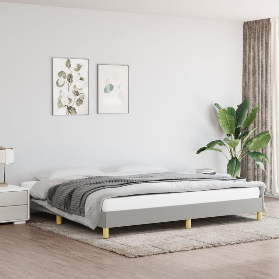 Bedframe Stof Lichtgrijs 200 x 200 cm 25 cm