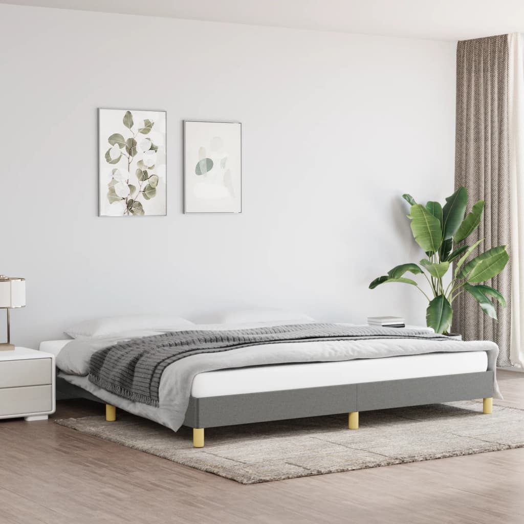 Bedframe Stof Donkergrijs 200 x 200 cm 25 cm