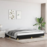 Bed frame without mattress fabric black 200x200 cm