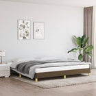 Bed frame without mattress fabric dark brown 200x200 cm