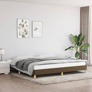 Bed frame without mattress fabric dark brown 200x200 cm