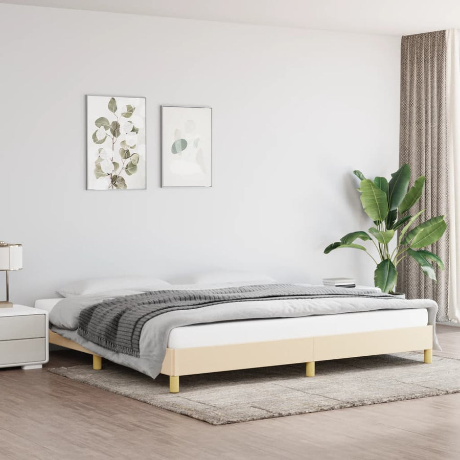 Bedframe Stof Kleurig Crème 200 x 200 cm 25 cm