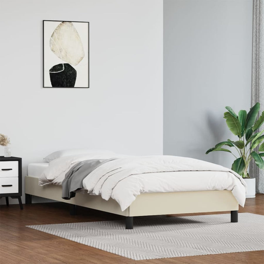 Bedframe Kunstleer Kleurig Crème 80 x 200 cm 25 cm