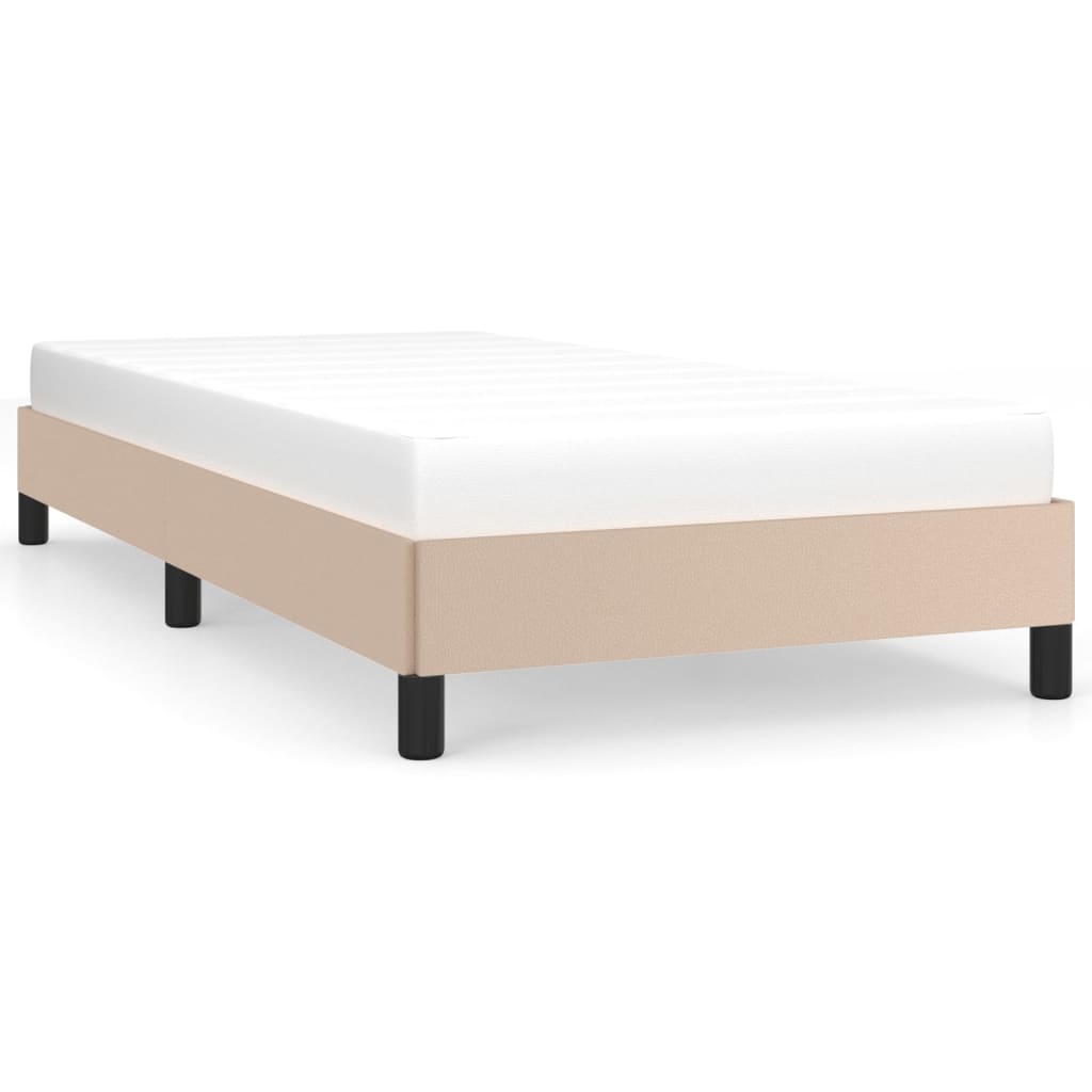 Bedframe kunstleer cappuccinokleurig 80x200 cm 80 x 200 cm 25 cm