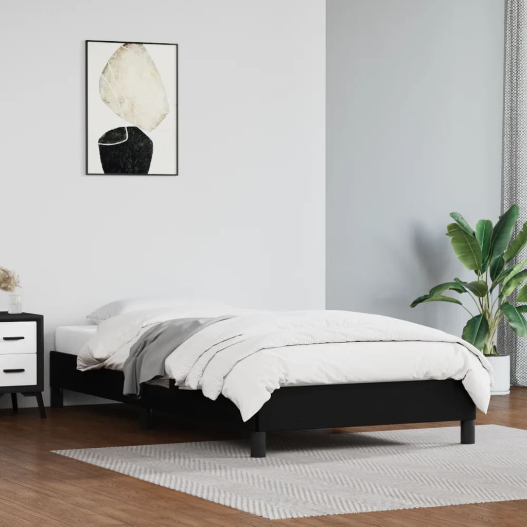 Bedframe Kunstleer Zwart 90 x 190 cm 25 cm