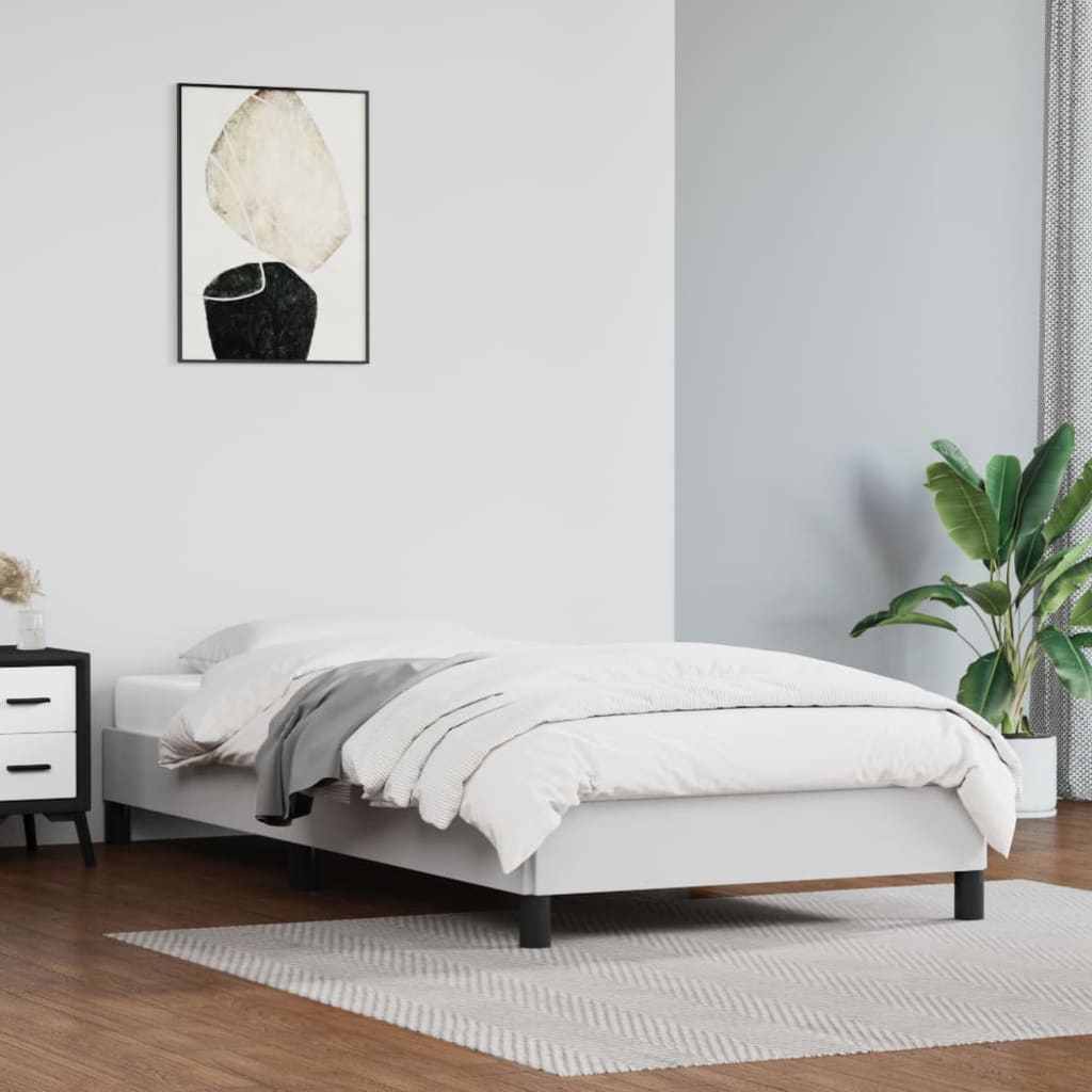 Bedframe Kunstleer Wit 90 x 190 cm 25 cm