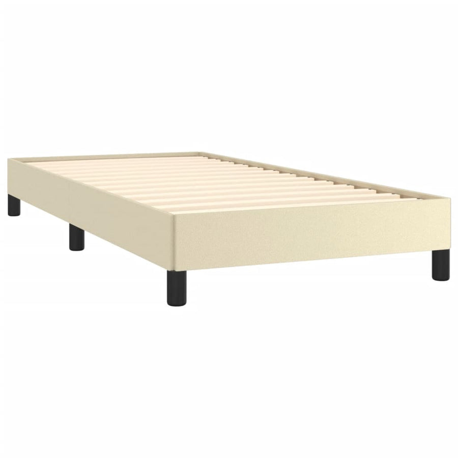 Bedframe Kunstleer Crèmekleurig 90X190 Cm 90 x 190 cm 25 cm