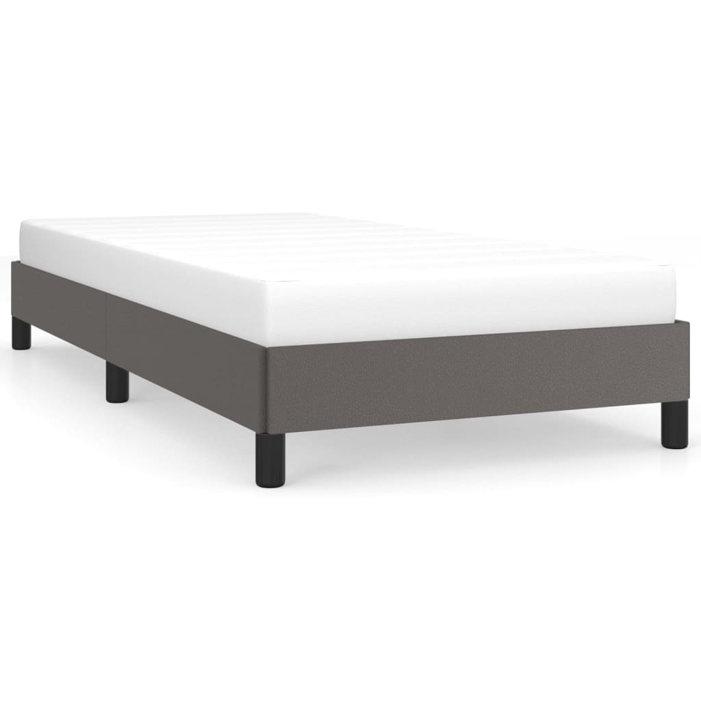Bedframe kunstleer grijs 90x190 cm 90 x 190 cm 25 cm