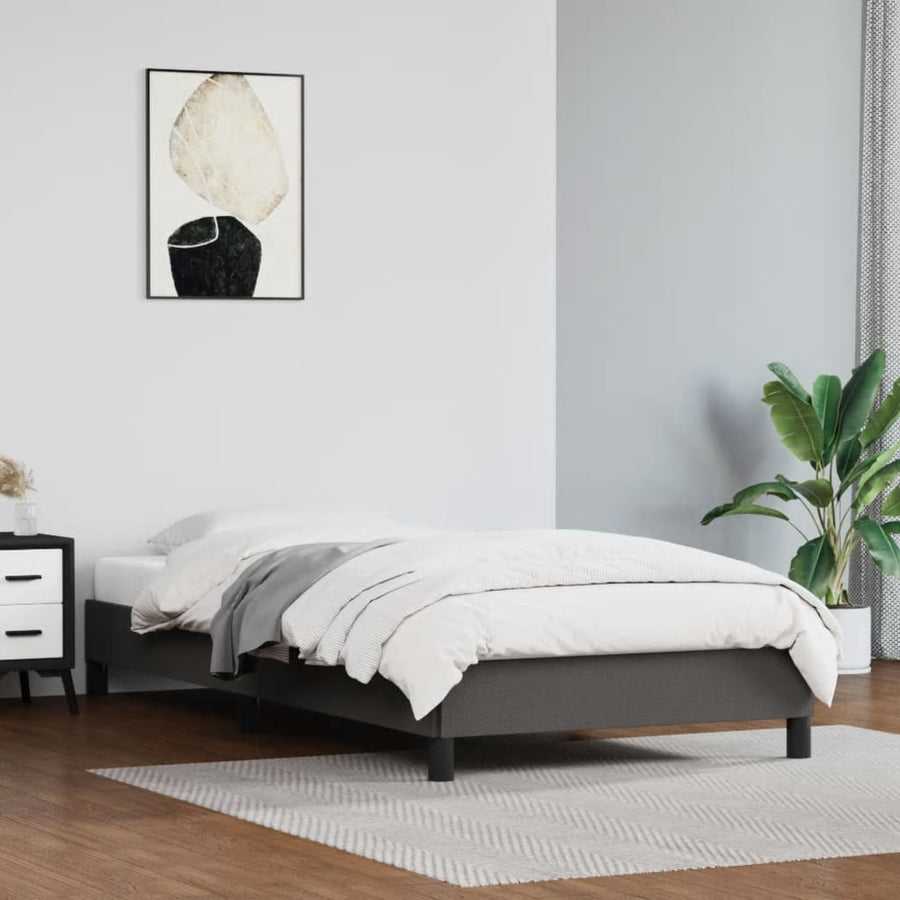 Bedframe kunstleer grijs 90x190 cm 90 x 190 cm 25 cm
