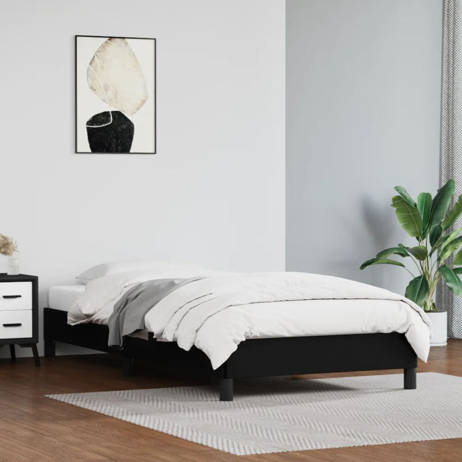 Bedframe Kunstleer Zwart 90 x 200 cm 25 cm